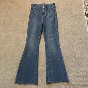 We the Free People Jeans Women 28/29 Denim Flare Cut Off Festival High Rise
